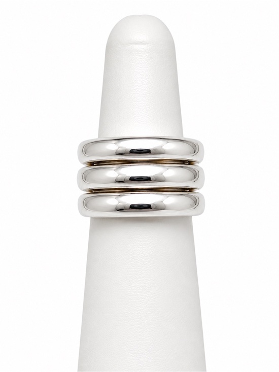 Devata Jewelry - Sterling Silver Triple Band Stackable Ring - Silver